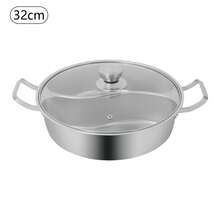 32 Cm Hot Pot With Divider And Lid, Shabu Shabu Hot Pots 304 Stainless Steel Chinese Dual Sided Pot Set For Induction Cooktop Gas Stove Dual Sided Soup Cookware, Chinese Induction Shabu Pot - View 9