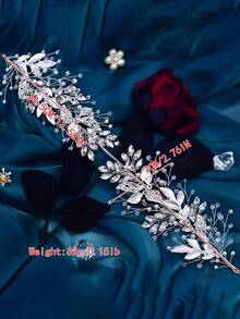 1pc Fashionable Alloy Rhinestone Headband, Luxurious Bridal Accessory, Elegant Women Hair Decoration Suitable For Wedding, Party, Ball,Summer,Beach - Multicolor - View 4
