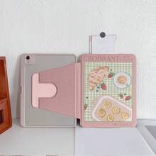 1 chiếc ốp bảo vệ máy tính bảng gập xoay 360° họa tiết bánh sừng bò Pháp và cà phê, tương thích với iPad 11/A16/10th/Air4/5/6/Pro 12.9/2024/2025/2020/2021/2022/2023/10.2/10.9/Mini7, Galaxy Tab A8/A9 Plus/S6 Lite/S7/S9FE PLUS, lý tưởng cho công việc, du lịch và sử dụng tại nhà. - Nhiều màu - Xem 3