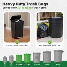 5 Rolos 100 Peças Sacos de Lixo Extra Grossos À Prova de Vazamentos e Odores - Sacos de Plástico Extra Grossos, À Prova de Vazamentos, À Prova de Odores, Resistentes a Rasgos, Adequados para Casa, Escritório, Cozinha, Banheiro, Uso Externo e Comercial - Compatível com Lixeiras e Cestos, Descarte de Resíduos de Cozinha, Fechamento com Cordão, Material Resistente a Odores - A - Visão 3