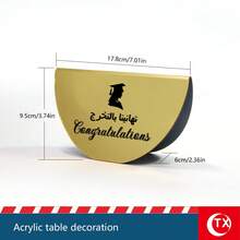 2 piezas de figuras decorativas de escritorio de acrílico, con caligrafía árabe (plateado/dorado), diseño de espejo, incluye bendición islámica y mensaje de bienvenida, adecuado para la decoración de Eid Al-Adha en la sala de estar, dormitorio, oficina, ceremonia de graduación, también apto para reuniones familiares de Ramadán, fiestas y eventos festivos - Multicolor - Ver 16