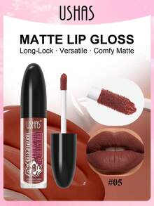 Son bóng lì USHAS, lâu trôi, chống nước, không bết dính, son môi dạng lỏng có độ lên màu cao, chất son lì mềm mịn, tạo nên vẻ ngoài sang trọng cho đôi môi. - #05 - Xem 7