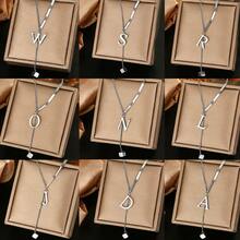 VceTd 1 chiếc vòng cổ tối giản bằng thép không gỉ mạ vàng 18K có 26 chữ cái, thích hợp cho phụ nữ đi làm hàng ngày hoặc tụ tập xã hội, có thể làm quà tặng ngày lễ - Vàng - Xem 13