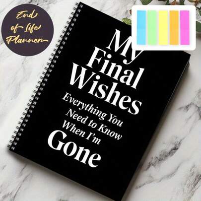 Practical Lifetime Planner Black Paper Diary, Ideal For Final Wishes, Inheritance & Insurance Organization, Plant-Themed No Feathering Journal, Perfect For Important Documents & Life Planning, Essential Daily Use Stationery, Bonus 2 Free Sticky Notes Included