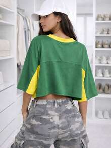 Cropped Top Brazil Women's Streetwear Style Casual Blouse Oversized Fashion - màu xanh lá - Xem 4