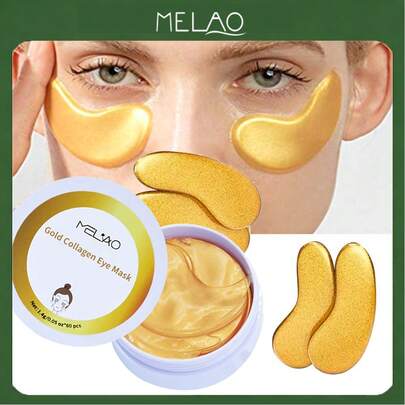 MELAO MELIAO Gold Collagen Eye Mask Patches - 60 Pairs, Anti-Aging Eye Masks, Effectively Reduce Wrinkles, Dark Circles And Puffiness, Enriched With Gold, Moisturizing And Firming, Great Gift For Women - 1.4g Per Piece