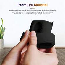 1个简约经典硅胶底座三合一支架，兼容充电器，兼容 Ultra/SE/8/7/6/5/4/3/2/1（38/40/41/42/44/45/49毫米），男女通用 - 黑色 - 查看 8