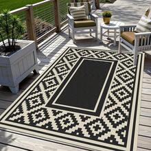 Waterproof Outdoor Patio Rug 5x8 - Polypropylene Outdoor Carpet For Deck, Porch, Camping - Easy Clean Non-Slip Outdoor Rug - Black Rice Inner Frame - View 9