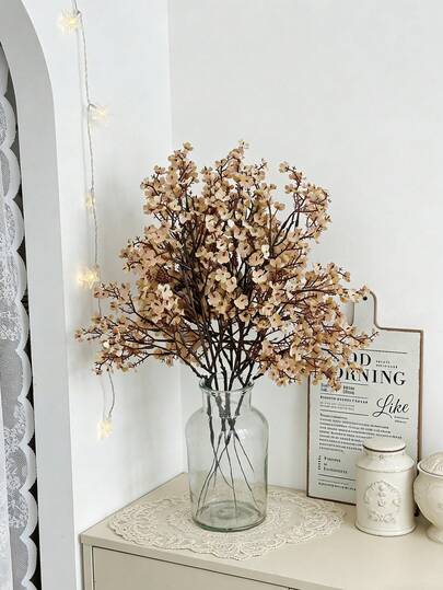 3pcs Artificial Baby's Breath Flower Bouquet, Suitable For Wedding, Home, Restaurant, Bedroom, Vase Decor, Holiday Birthday Party, Wedding Decoration, Flowers, Valentine's Day Gift, New Year DIY Material