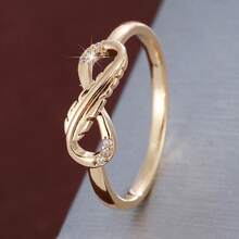 1 chiếc nhẫn thiết kế tối giản số 8 đính đá Cubic Zirconia dành cho nữ - Nhiều màu - Xem 15