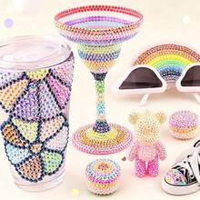 Multicolor 3mm Jelly Resin Rhinestone Set, Includes Precision Tweezers And Craft Glue, Fashionable Decor Suitable For DIY Clothing Accessories, Cups, Fabric Decoration - View 6