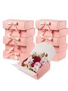 3pcs Bow-Tie Gift Boxes, Small Paper Gift Box, Large White Gift Box With Ribbon, White Paper Gift Box, For Birthday, Handmade, Party, Dessert, Baking Packaging, Pastry Packaging, Souvenirs, Gift Wrapping, Bakery Business - Small - View 5