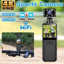 1pc M12 Wearable Night Vision Outdoor Sports Camera, 4K HD Handheld Compact Camera, 180° Rotatable Mini Portable Camcorder, Suitable For Office Meetings, Outdoor Cycling, Personal, Work Use - Multicolor - View 2
