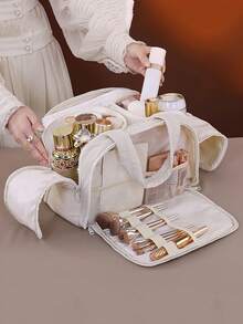 Multi-Layer Cosmetic Bag, Large Capacity Waterproof Travel Toiletry Organizer Bag For Women - Multicolor - View 2