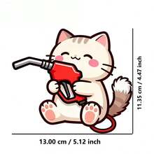 Single-Pack Cartoon Cat Holding An Oil Can For Refueling. Warning Sticker For The Car Fuel Filler Opening. Suitable For Gasoline Caps. Car And Motorcycle-Friendly Adhesive Stickers. Creative And Playful Refueling Stickers. Waterproof Fuel Tank Cover Decoration Stickers. Fuel Filler Cover Stickers For Cars. Fuel Tank Cover Stickers. - A - View 11
