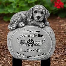 1pc 2D Acrylic Flat Ground Stake With Flower Sharp Base, Designed As Dog Theme Memorial Stone. Suitable To Enhance Outdoor Spaces Like Lawn And Garden, Making It A Perfect Gift Or Decor, Outdoor Garden Decor, Yard Decor, Garden Decoration, Outdoor Garden Decoration, Outdoor Yard Decoration, Outdoor Decor - Multiple Styles - View 7