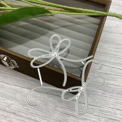 金属切割模具 碳钢模切 蝴蝶结压花模板，适用于剪贴簿卡片制作、相框装饰