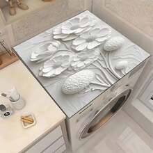 1 pieza Felpudo de secado de platos con patrón de pétalos en relieve, alfombrilla absorbente y de secado rápido para encimera de cocina, felpudo de drenaje antideslizante de material de goma, artículo esencial de cocina, accesorio para el hogar - Estambres blancos brillantes - Ver 13