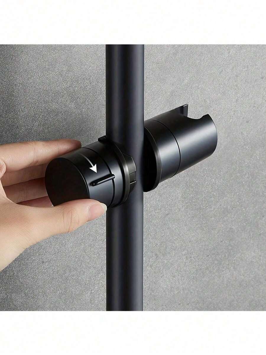 1 Giá đỡ vòi sen điều chỉnh được màu đen mờ, giá đỡ vòi sen cầm tay xoay 360°, giá đỡ vòi sen đa năng dễ lắp đặt. - đen - Xem 1