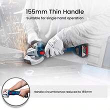 bosch GWS 18V borstlös 4,9" professionell vinkelslip, max 9000 varv/min, verktygslöst skydd, mjukstartsfunktion, skydd mot oavsiktlig start, elektronisk broms (batteri och skiva ingår ej) - Multifärgad - Visa 2