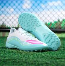 Adidas Giày bóng đá thể thao F50  LEAGUE dành cho nam và nữ, thích hợp cho tập luyện. - Trắng/Xanh bạc hà/Hồng - Xem 2
