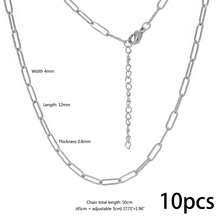 Bộ 5/10/20/50 chiếc dây chuyền thép không gỉ 304 mạ vàng 18K, dây chuyền áo len có thể điều chỉnh độ dài kèm dây nối dài, nguyên liệu làm trang sức DIY bán sỉ - 45+5cm - Xem 11