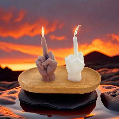 1pc Funny Shaped Scented Candle, Creative Rude Hand Gesture Candle, Novelty Home Decor, Gifts For Yoga, Holidays, Weddings, Mother's Day