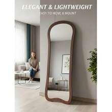 French Retro Full Length Mirror, Geometric Asymmetrical Dressing Mirror With Vintage High-End Vibe, Suitable For Hallway - 1PC - View 2