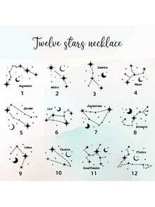 1 chiếc vòng cổ khắc hình 12 chòm sao, đá quý tượng trưng cho tháng sinh, vòng cổ tên chòm sao, vòng cổ chòm sao cá nhân hóa, quà tặng sinh nhật, quà tặng Ngày của Mẹ, trang sức lễ Phục Sinh, vòng cổ tên tùy chỉnh, quà tặng cá nhân hóa - Nhiều màu - Xem 7