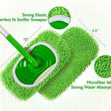 2-Piece Chenille Mop Cloth Cover - Compatible With Flat Mop Replacement Cloth Cover, Reusable For Both Dry And Wet Household Use, Chenille Material, Household Items - A - 查看 5