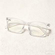 1 Pair Men's Fashion Transparent Glasses, Suitable For Daily Life, Office Reading, Holiday Gifts, Outdoor Travel Decoration, As Well As Computer Reading, Gaming, TV, And Mobile Phone Use - Clear - View 6