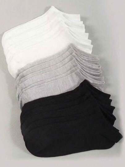 100pcs/80pcs/60pcs Men's Simple Basic Short Socks, Mother's Day Gift Socks. Soft, Lightweight Full Configuration Low-Cut Short Socks, Women's Knee-High Socks And Men's Mid-Calf Socks, Suitable For Sports, Home And Leisure. Men And Women's Knee-High Socks And Short Socks, Black, Gray, White 50pcs/40pcs/30pcs/20pcs/10pcs/8pcs/4pcs/2pcs