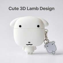 1 chiếc ốp lưng silicon hình chú cún trắng dễ thương 3D, tương thích với Apple 4/Pro 3/Pro 2 - trắng - Xem 3