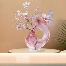 跨境新款 2D 平面印刷藝術 1件 優雅粉色櫻花壓克力裝飾品,居家與辦公室裝飾,送給朋友的完美禮物 - A - 查看 5