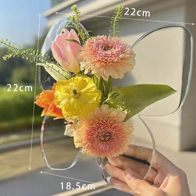 1 pieza Jarrón acrílico transparente con forma de mariposa, jarrón artístico único adecuado para una sola flor, jarrón de escritorio minimalista para decoración del hogar, ideal para tulipanes, rosas, decoración moderna de la sala de estar