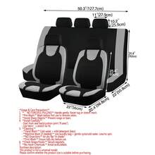 Juego de 9 fundas de asiento de coche, compatibles con airbags, ajuste universal para camiones, sedanes, SUV, resistentes al polvo y las manchas, diseñadas para mujeres, juego completo de fundas de asiento de coche, accesorios de automóvil - Unitalla - Ver 11