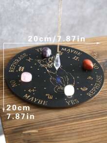 1 Stück Schwarze Katze Holz Divinations-Brett, mit Ja/Nein/Vielleicht Aussagen und 12 Sternzeichen Symbolen, mystisch-spirituelles Brett, geeignet für Chakra-Heilung, Reiki, Tarot-Lesen, Gothic Hexen Heim-Dekoration, metaphysisches Divinations-Werkzeug, einzigartiges Geschenk für Katzenliebhaber und Hexen - mehrfarbig - Übersicht 12