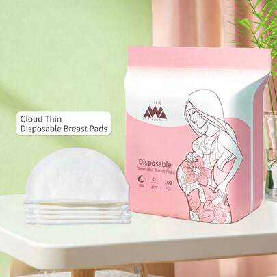 10 piezas/50 piezas Almohadillas desechables ultra finas y transpirables para el posparto, almohadillas absorbentes para el pecho para la lactancia, suministros esenciales para la alimentación del bebé y la maternidad