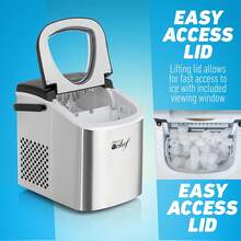 DECO Compact Countertop Ice Maker 26LBs In 24HRs, 9 Ice Cubes In 6 Minutes, Stainless - 查看 5