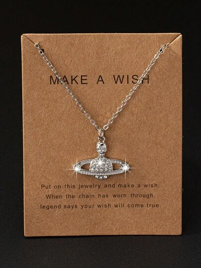 1pc Fashionable Geometric Rhinestone Star Necklace, Suitable For Women's Daily And Date Wear, Great Gift For Her