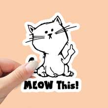1/2/5 miếng dán hình mèo ngộ nghĩnh "MEOW This!" - Thiết kế châm biếm - Quà tặng hài hước - Hoàn hảo cho máy tính xách tay, bình nước, điện thoại, người yêu sách và độc giả, cho mùa tựu trường, tranh vẽ, trang trí bình hoa, quà tặng gây cười cho công việc hoặc lời nhắc nhở tạo động lực, đồ dùng học tập, Chúa, trang trí nhà cửa, lớp học, nhãn dán tùy chỉnh, Chúa Giê-su, chăm sóc bản thân, đồ dùng sổ lưu niệm, nhãn dán chữ cái. - A - Xem 11