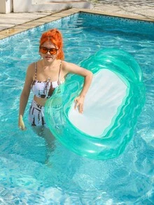 Inflatable Floating Bed, Solid Ombre Style With Headrest, Suitable For Water Rest, Swimming Pool, Beach, Party, Lounge Chair, Inflatable Floating Bed, Swimming Pool Floating Bed, Swimming Raft, Pool Hammock - Pool Raft - View 8