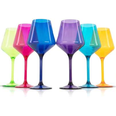 6pcs Unbreakable Acrylic Wine Glasses, Reusable Plastic Stemmed Cups For Outdoor, Camping, Picnic, Wedding, Home Bar, Unique Valentine's Day Gift