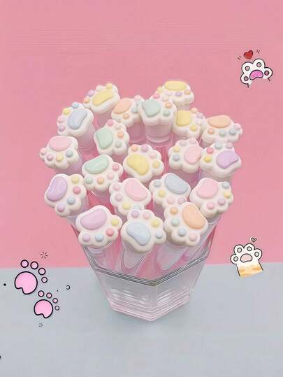 3pcs Cute Cat Paw Design Eyelash Comb & Eyebrow Brush, Colorful Separate Tube Packaging, Suitable For Eyelash Extension & Makeup, Reusable ABS Plastic Handle, Reusable Eyelash Brush, Portable Eye Makeup Tool For Travel