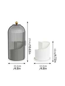 1pc, Luxury Style Makeup Brush Storage Bucket 360° Rotating Dust-Proof Storage Box Makeup Tool Desktop Organizer - View 4
