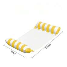 1 pezzo Amaca gonfiabile da piscina con rete - Lettino galleggiante a righe per adulti, adatto per vacanze, feste e relax, disponibile in colori rosa, giallo, bianco, verde, blu e altri, amaca da esterno, essenziale per spiaggia e piscina, ottimo per servizi fotografici - A - Visualizzare 16