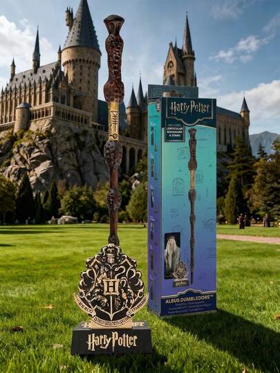 1支哈利波特官方授权魔杖造型圆珠笔，哈利波特羽毛笔，魔法世界办公用品，霍格沃茨学生文具套装，华纳兄弟产品