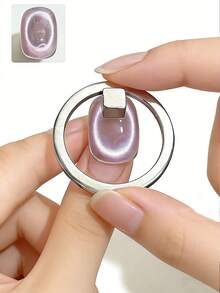 圆形美甲磁铁套装 镂空猫眼美甲效果辅助工具 磁环 适用于磁性凝胶指甲油美甲工具 - 銀色 - 查看 3