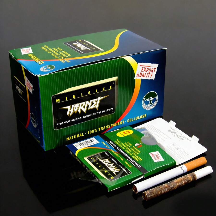 3 gói, giấy cuốn thuốc lá trong suốt dài 1 1/4" (78mm), dòng giấy cuốn thuốc lá trong suốt HORNET, 50 tờ/gói, giấy cuốn thuốc lá trong suốt thủ công, dạng tập sách nhỏ gọn tiện dụng.