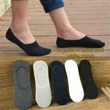 5/10 Pairs Women's White Fashion Pure Cotton Breathable Invisible Socks - White - View 12